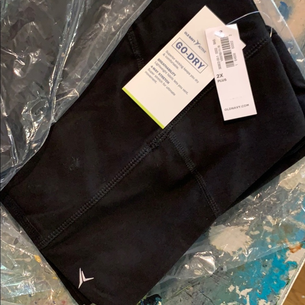 TWO Pair old navy athletic pants NWT Black go-dry